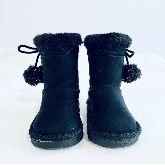 CITY Streets Baby Toddler Black Faux Fur Boots Size 5 Months Winter Girl - Picture 4 of 10